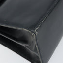 Salvatore Ferragamo Gancini Hand Bag Leather 2way Navy Gold Auth 147081-16