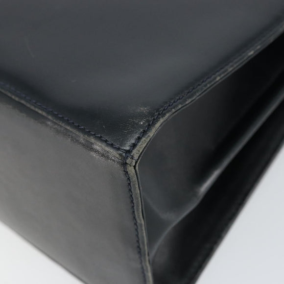 Salvatore Ferragamo Gancini Hand Bag Leather 2way Navy Gold Auth 147081