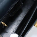 Salvatore Ferragamo Gancini Hand Bag Leather 2way Navy Gold Auth 147081-11