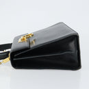 Salvatore Ferragamo Gancini Hand Bag Leather 2way Navy Gold Auth 147081-4