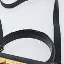 Salvatore Ferragamo Gancini Hand Bag Leather 2way Navy Gold Auth 147081-14