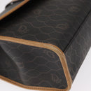 Christian Dior Honeycomb Canvas Shoulder Bag PVC Black Gold Auth 147083-8