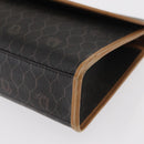 Christian Dior Honeycomb Canvas Shoulder Bag PVC Black Gold Auth 147083-15