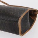 Christian Dior Honeycomb Canvas Shoulder Bag PVC Black Gold Auth 147083-17