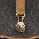 Christian Dior Honeycomb Canvas Shoulder Bag PVC Black Gold Auth 147083-18