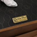Christian Dior Honeycomb Canvas Shoulder Bag PVC Black Gold Auth 147083-19