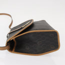 Christian Dior Honeycomb Canvas Shoulder Bag PVC Black Gold Auth 147083-4