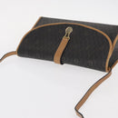 Christian Dior Honeycomb Canvas Shoulder Bag PVC Black Gold Auth 147083-6