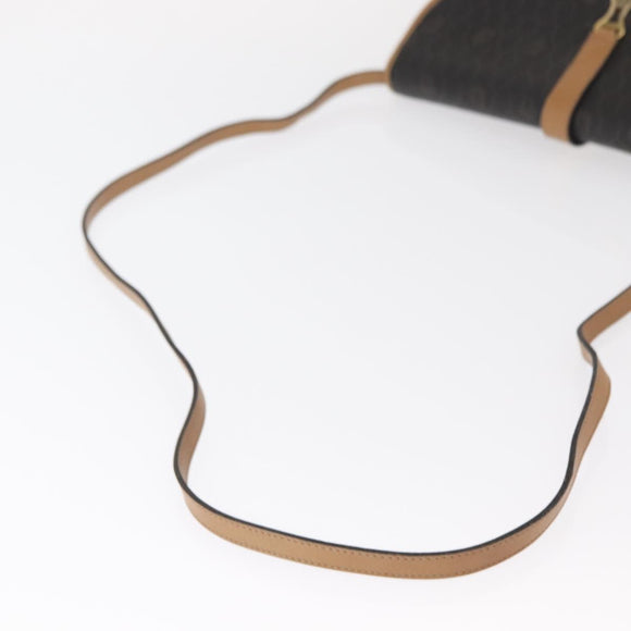 Christian Dior Honeycomb Canvas Shoulder Bag PVC Black Gold Auth 147083