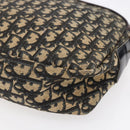 Christian Dior Trotter Canvas Shoulder Bag Navy Gold Auth 147085-9