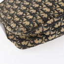 Christian Dior Trotter Canvas Shoulder Bag Navy Gold Auth 147085-15
