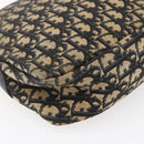 Christian Dior Trotter Canvas Shoulder Bag Navy Gold Auth 147085-17