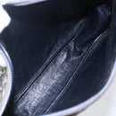 Christian Dior Trotter Canvas Shoulder Bag Navy Gold Auth 147085-12