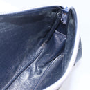 Christian Dior Trotter Canvas Shoulder Bag Navy Gold Auth 147085-18