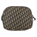 Christian Dior Trotter Canvas Shoulder Bag Navy Gold Auth 147085-13
