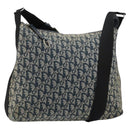 Christian Dior Trotter Canvas Shoulder Bag Navy Silver Auth 147086-1