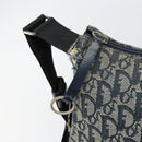Christian Dior Trotter Canvas Shoulder Bag Navy Silver Auth 147086-14