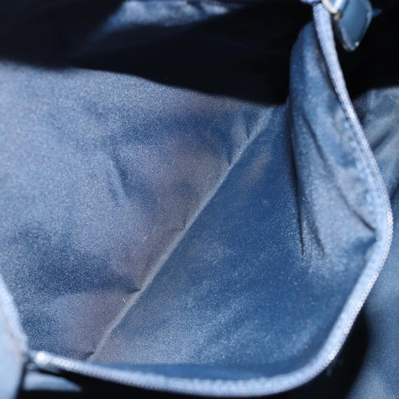Christian Dior Trotter Canvas Shoulder Bag Navy Silver Auth 147086