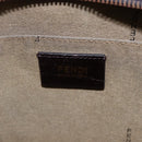 FENDI Zucca Canvas Mamma Baguette Shoulder Bag Black Brown gold Auth 147087-16