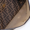 FENDI Zucca Canvas Mamma Baguette Shoulder Bag Black Brown gold Auth 147087-21