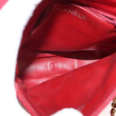 CHANEL Matelasse Chain Shoulder Bag Lamb Skin Red Gold CC Auth 147088-9