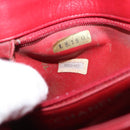 CHANEL Matelasse Chain Shoulder Bag Lamb Skin Red Gold CC Auth 147088-11