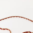 CHANEL Matelasse Chain Shoulder Bag Lamb Skin Red Gold CC Auth 147088-14