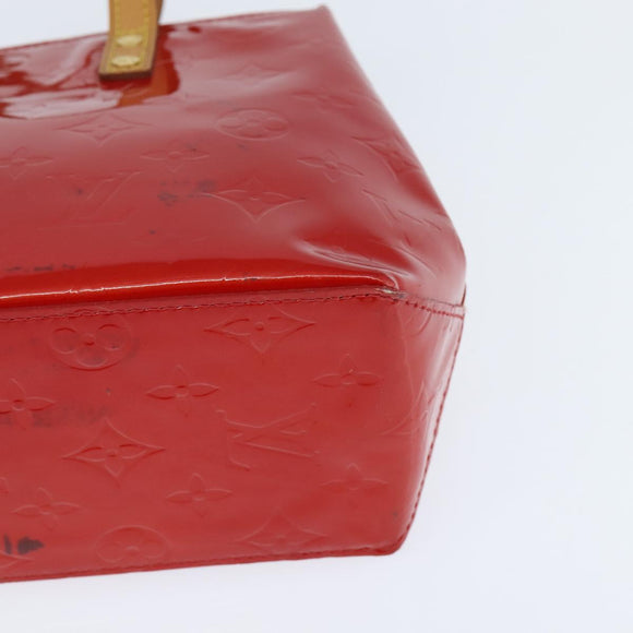 LOUIS VUITTON Monogram Vernis Reade PM Hand Bag Red Rouge M91088 LV Auth 147089