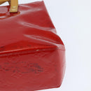 LOUIS VUITTON Monogram Vernis Reade PM Hand Bag Red Rouge M91088 LV Auth 147089-16