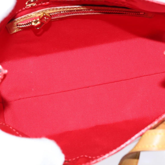 LOUIS VUITTON Monogram Vernis Reade PM Hand Bag Red Rouge M91088 LV Auth 147089
