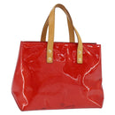 LOUIS VUITTON Monogram Vernis Reade PM Hand Bag Red Rouge M91088 LV Auth 147089-1