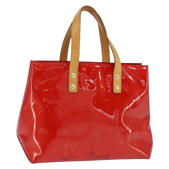 LOUIS VUITTON Monogram Vernis Reade PM Hand Bag Red Rouge M91088 LV Auth 147089