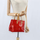 LOUIS VUITTON Monogram Vernis Reade PM Hand Bag Red Rouge M91088 LV Auth 147089-20