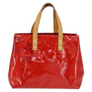 LOUIS VUITTON Monogram Vernis Reade PM Hand Bag Red Rouge M91088 LV Auth 147089-2