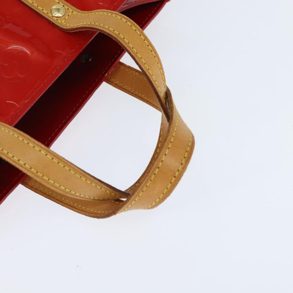 LOUIS VUITTON Monogram Vernis Reade PM Hand Bag Red Rouge M91088 LV Auth 147089