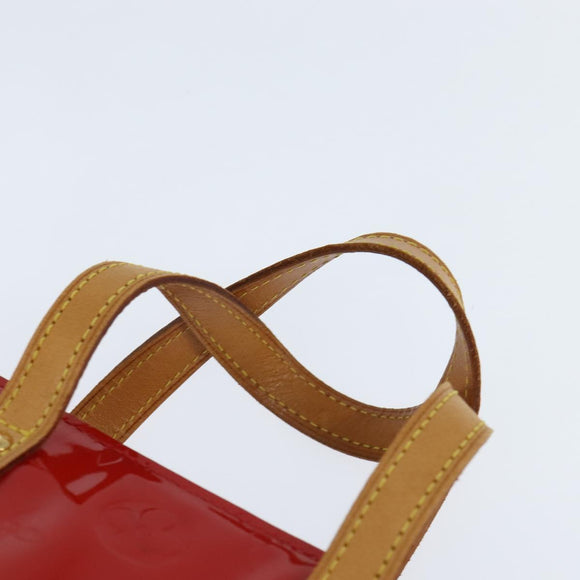 LOUIS VUITTON Monogram Vernis Reade PM Hand Bag Red Rouge M91088 LV Auth 147089