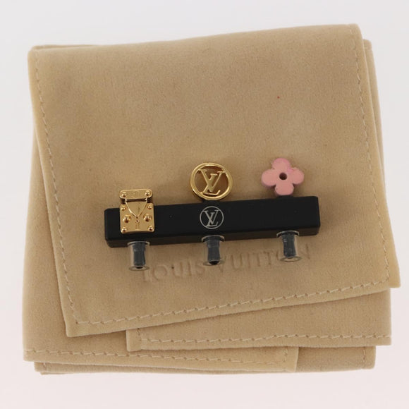 LOUIS VUITTON Phone Plug Iconic metal Gold Pink M60904 LV Auth 147098