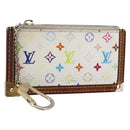 LOUIS VUITTON Multicolor Pochette Cles Coin Purse White M92655 LV Auth 147102-1