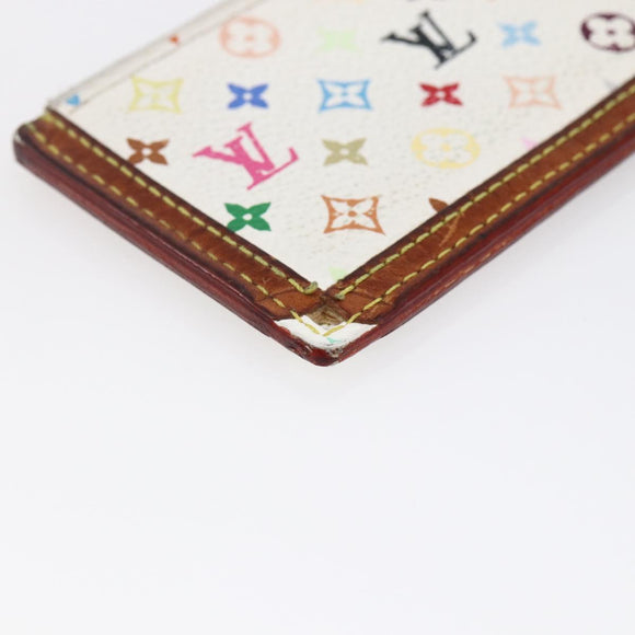 LOUIS VUITTON Multicolor Pochette Cles Coin Purse White M92655 LV Auth 147102