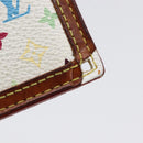 LOUIS VUITTON Multicolor Pochette Cles Coin Purse White M92655 LV Auth 147102-9