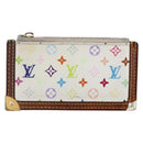 LOUIS VUITTON Multicolor Pochette Cles Coin Purse White M92655 LV Auth 147102-13