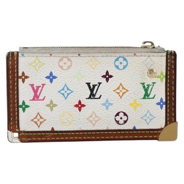 LOUIS VUITTON Multicolor Pochette Cles Coin Purse White M92655 LV Auth 147102 - 0