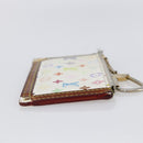 LOUIS VUITTON Multicolor Pochette Cles Coin Purse White M92655 LV Auth 147102-3