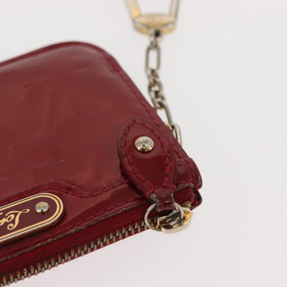 LOUIS VUITTON Vernis Pochette ClesNM Coin Purse Pomme D'amour M93559 Auth 147104