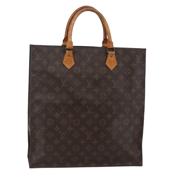LOUIS VUITTON Monogram Sac Plat Hand Bag M51140 LV Auth 147130