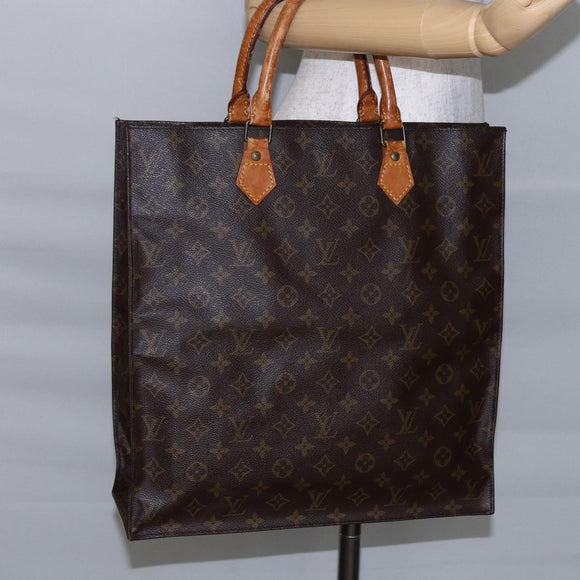 LOUIS VUITTON Monogram Sac Plat Hand Bag M51140 LV Auth 147130