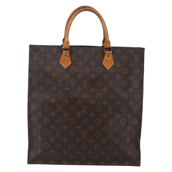 LOUIS VUITTON Monogram Sac Plat Hand Bag M51140 LV Auth 147130