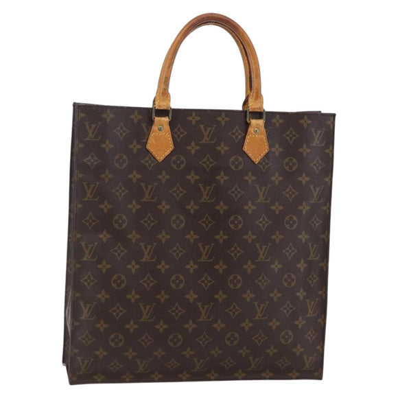 LOUIS VUITTON Monogram Sac Plat Hand Bag M51140 LV Auth 147131