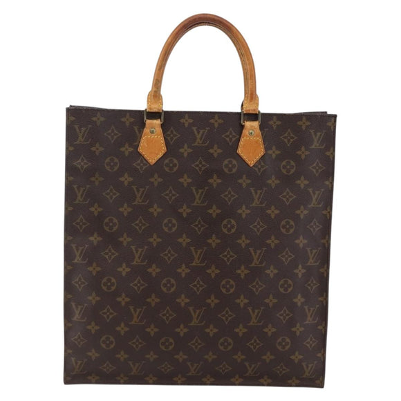 LOUIS VUITTON Monogram Sac Plat Hand Bag M51140 LV Auth 147131
