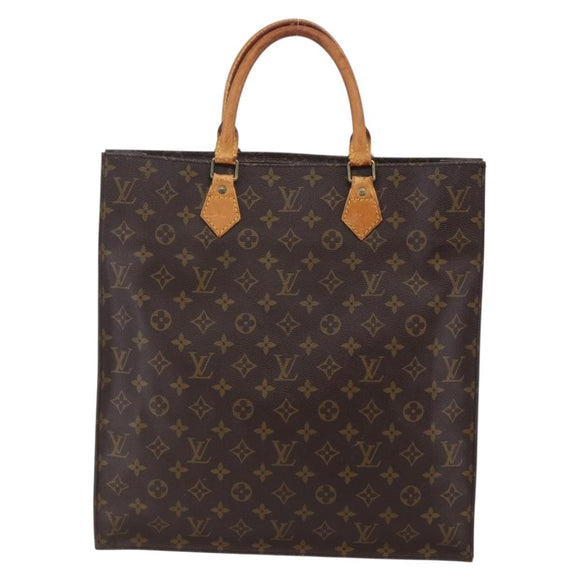 LOUIS VUITTON Monogram Sac Plat Hand Bag M51140 LV Auth 147131